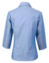 Ladies wrinkle free chambray shirt 3/4 sleeve