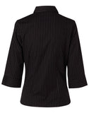 Ladies 3/4 Sleeve Stretch Stripe Shirt