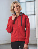 Ladies Full Zip Contrast Fleece Hoodie