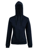 Ladies Full Zip Contrast Fleece Hoodie