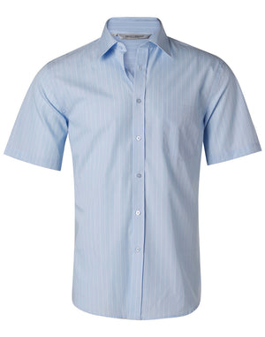 Mens Pin Stripe Short Sleeve Shirt
