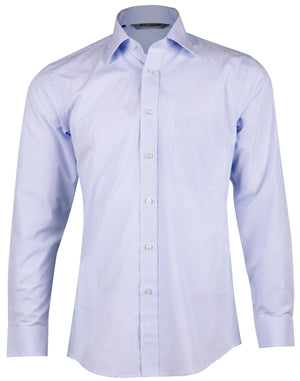 Mens Mini Check Premium Cotton Long Sleeve Shirt