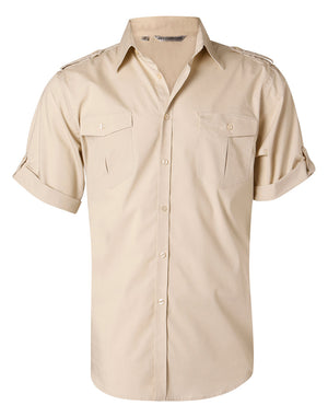 Mens Short Sleeve Military Shirt