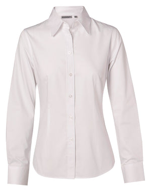 Womens Cotton/Poly Stretch L/S Shirt