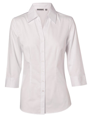 Womens Cotton/Poly Stretch 3/4 Sleeve Shirt