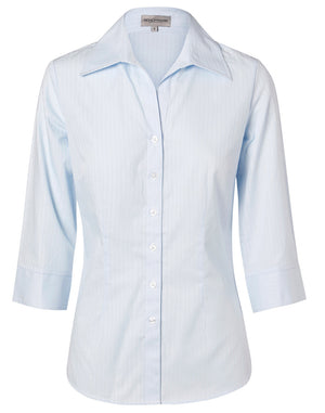Womens Self Stripe 3/4 Sleeve Shirt
