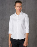 Womens Mini Herringbone 3/4 Sleeve Shirt
