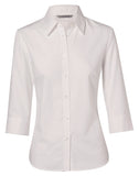 Womens Mini Herringbone 3/4 Sleeve Shirt