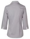 Womens Ticking Stripe 3/4 Sleeve Shirt