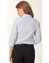 Womens Fine Stripe 3/4 Sleeve Shirt