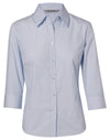 Womens Fine Stripe 3/4 Sleeve Shirt