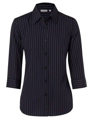 Womens Pin Stripe 3/4 Sleeve Shirt