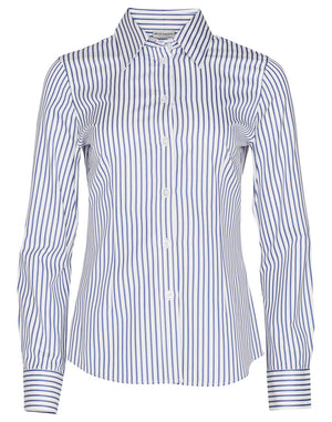 Womens Sateen Stripe L/S Shirt