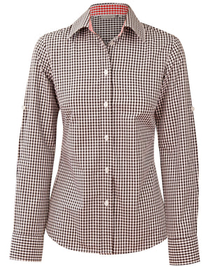 Womens Gingham Check Roll-up L/S Shirt