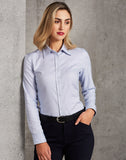 Ladies Dot Contrast Long Sleeve Shirt