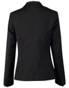 Ladies Wool Blend Stretch One Button Cropped Jacket