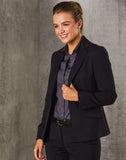 Womens One Button Cropped Jacket in Poly/Viscose Stretch