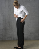 Womens Low Rise Pants in Poly/Viscose Stretch Stripe