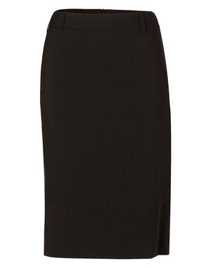 Womens Mid Length Lined Pencil Skirt in Wool Stretch
