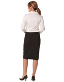 Womens Mid Length Lined Pencil Skirt in Wool Stretch