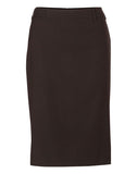 Womens Mid Length Lined Pencil Skirt in Poly/Viscose Stretch