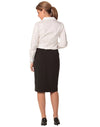 Womens Mid Length Lined Pencil Skirt in Poly/Viscose Stretch Stripe