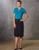 Womens Flexi Waist A-line Utility Lined Skirt in Poly/Viscose Stretch Twill
