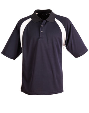 Mens CoolDry Micro-mesh Contrast Colour Polo