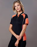 Ladies Cooldry Contrast Polo With Sleeve Panel