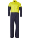 Hi-Vis Two Tone Mens Cotton Drill Coverall-Stout