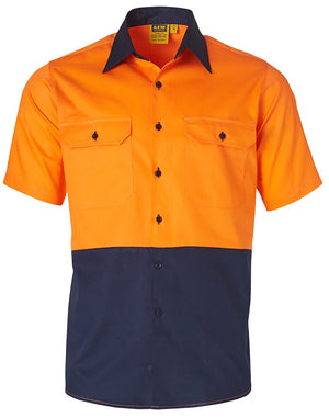 Hi-Vis two tone S/S cotton work shirt