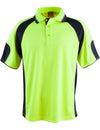 Mens Hi-Vis Cooldry Contrast Polo with Sleeve Panels
