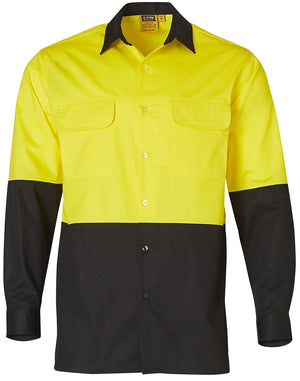 Mens Two Tone Cool Breeze L/S Cotton Safety Shirt