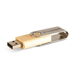 Metal swivel wood USB
